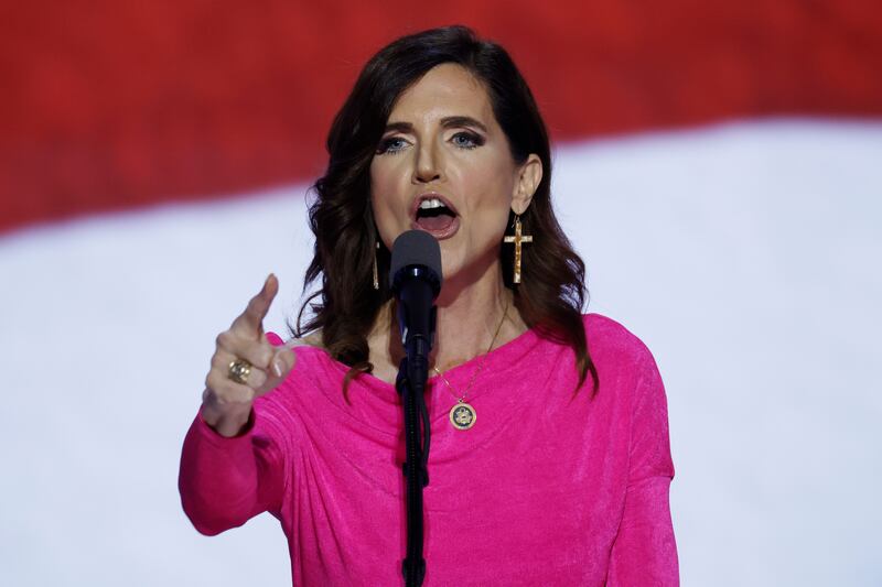 U.S. Rep. Nancy Mace (R-SC) speaks on stage on the third day of the Republican National Convention at the Fiserv Forum on July 17, 2024 in Milwaukee, Wisconsin.