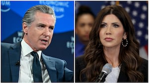 Gavin Newsom and Kristi Noem