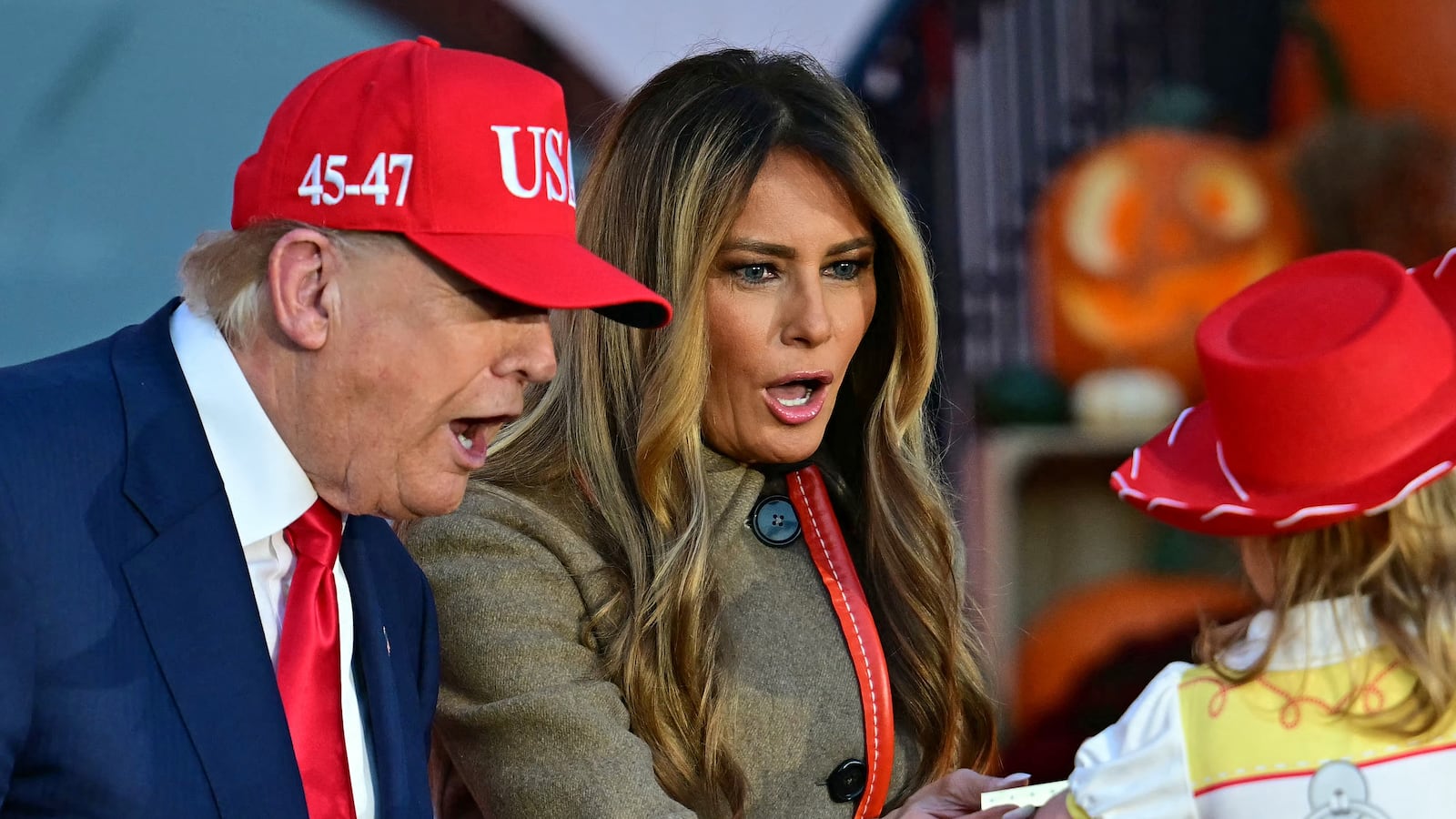 US President Donald Trump and US First Lady Melania Trump host a Halloween event at the White House in Washington
