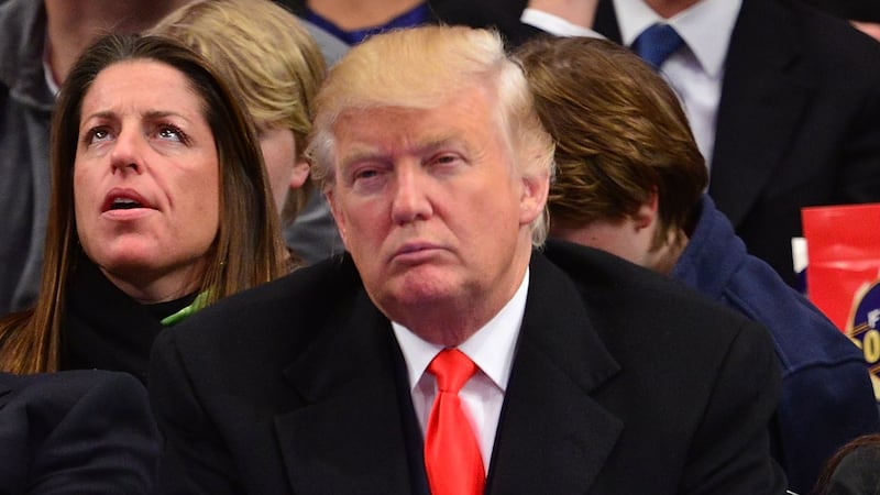 Donald Trump attends the Milwaukee Bucks vs New York Knicks game at Madison Square Garden on March 26, 2012 in New York City.