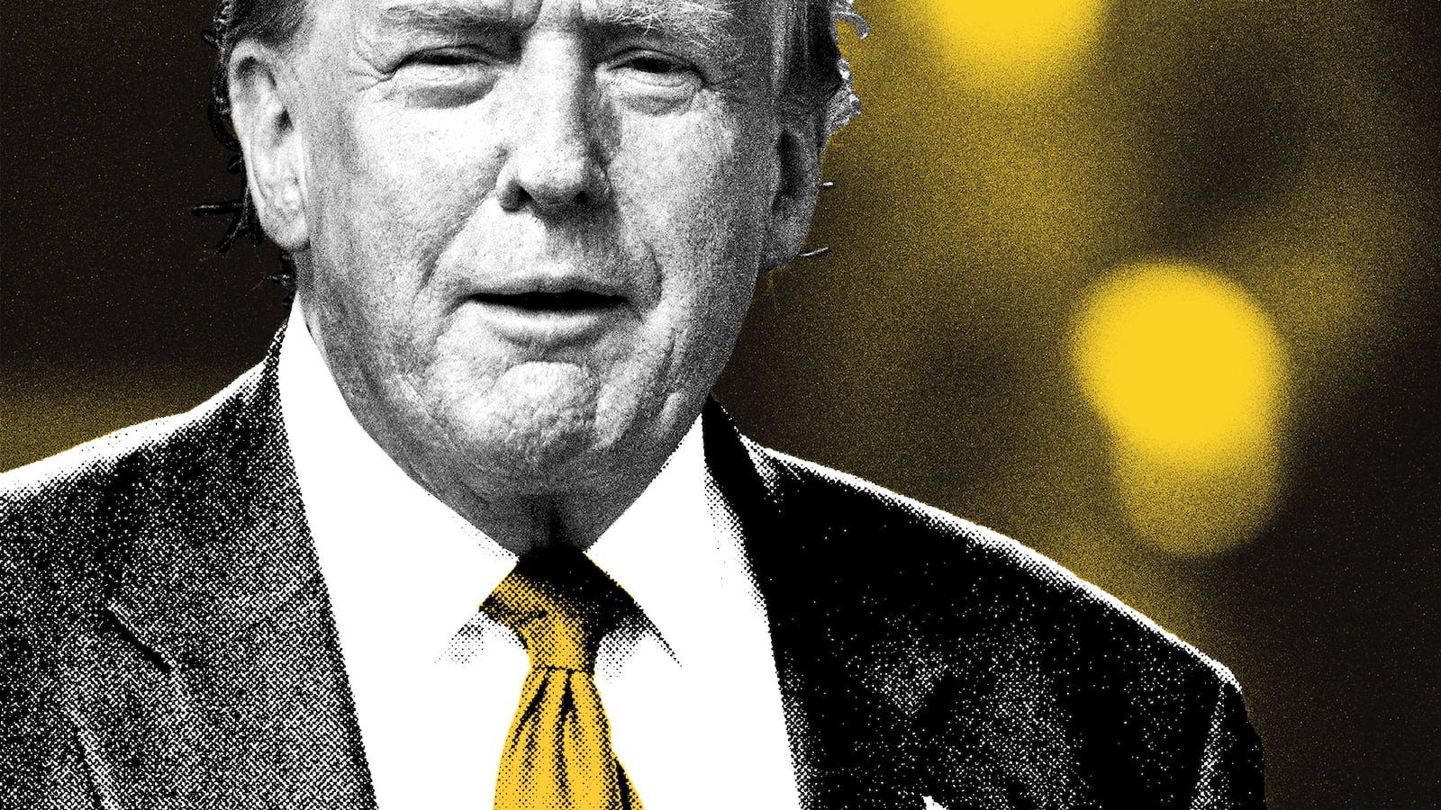 A photo illustration of Donald Trump