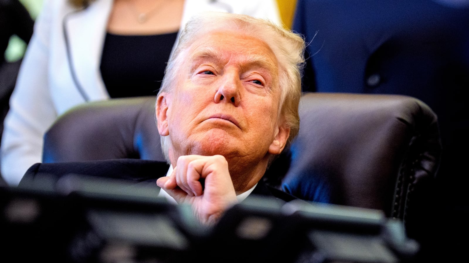 President Donald Trump appears at an event on lowering drug prices in the Oval Office at the White House on November 06, 2025 in Washington, DC.
