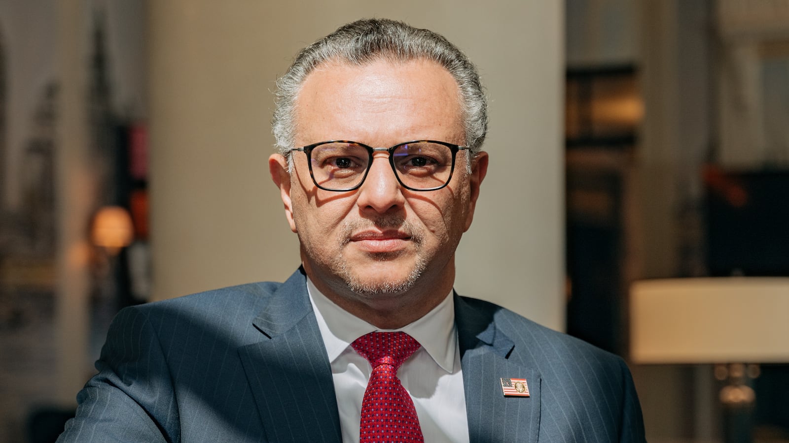 MANHATTAN, NY - SEP 4 : Dr. Massad Boulos, Tiffany Trump's father-in-law, sits for a portrait at the Wall Street Hotel in New York on Sep 4, 2024. (Photo by Jeenah Moon for The Washington Post via Getty Images)