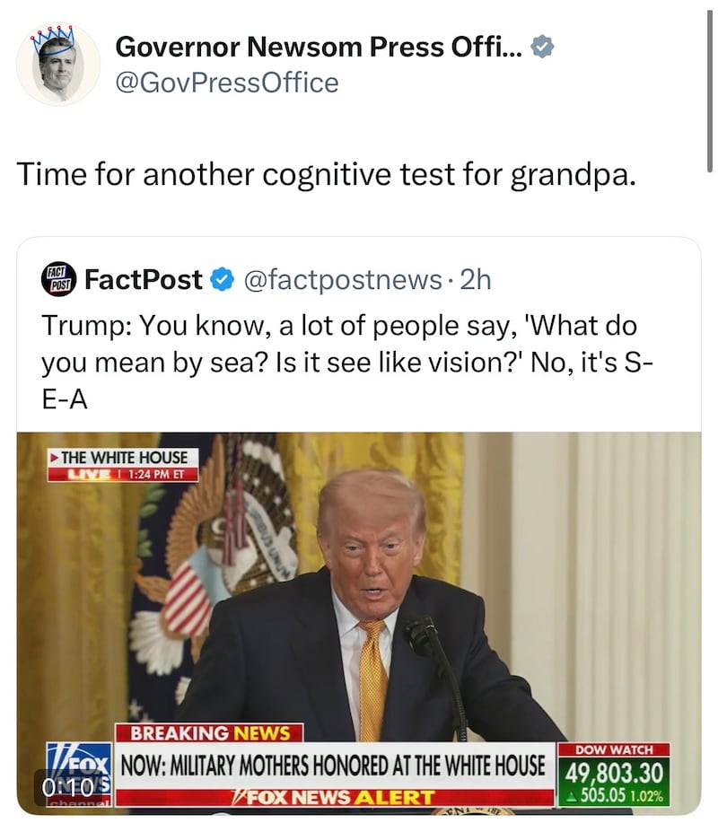 gavin newsom tweet