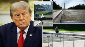 Donald Trump, drained Reflecting Pool