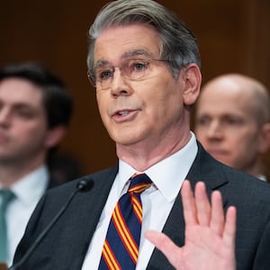 UNITED STATES - FEBRUARY 5: Treasury Secretary Scott Bessent testifies during the Senate Banking, Housing and Urban Affairs Committee hearing titled "The Financial Stability Oversight Council's Annual Report to Congress," in Dirksen building on Thursday, February 5, 2026. (Tom Williams/CQ-Roll Call, Inc via Getty Images)