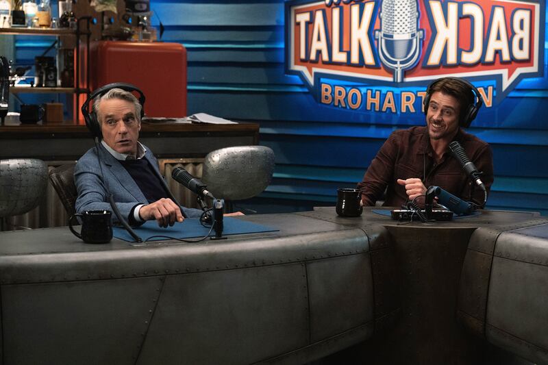 Jeremy Irons and Boyd Holbrook in The Morning Show.