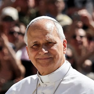 Pope Leo XIV gathers an audience in St. Peter's Square at the Vatican on 5/27