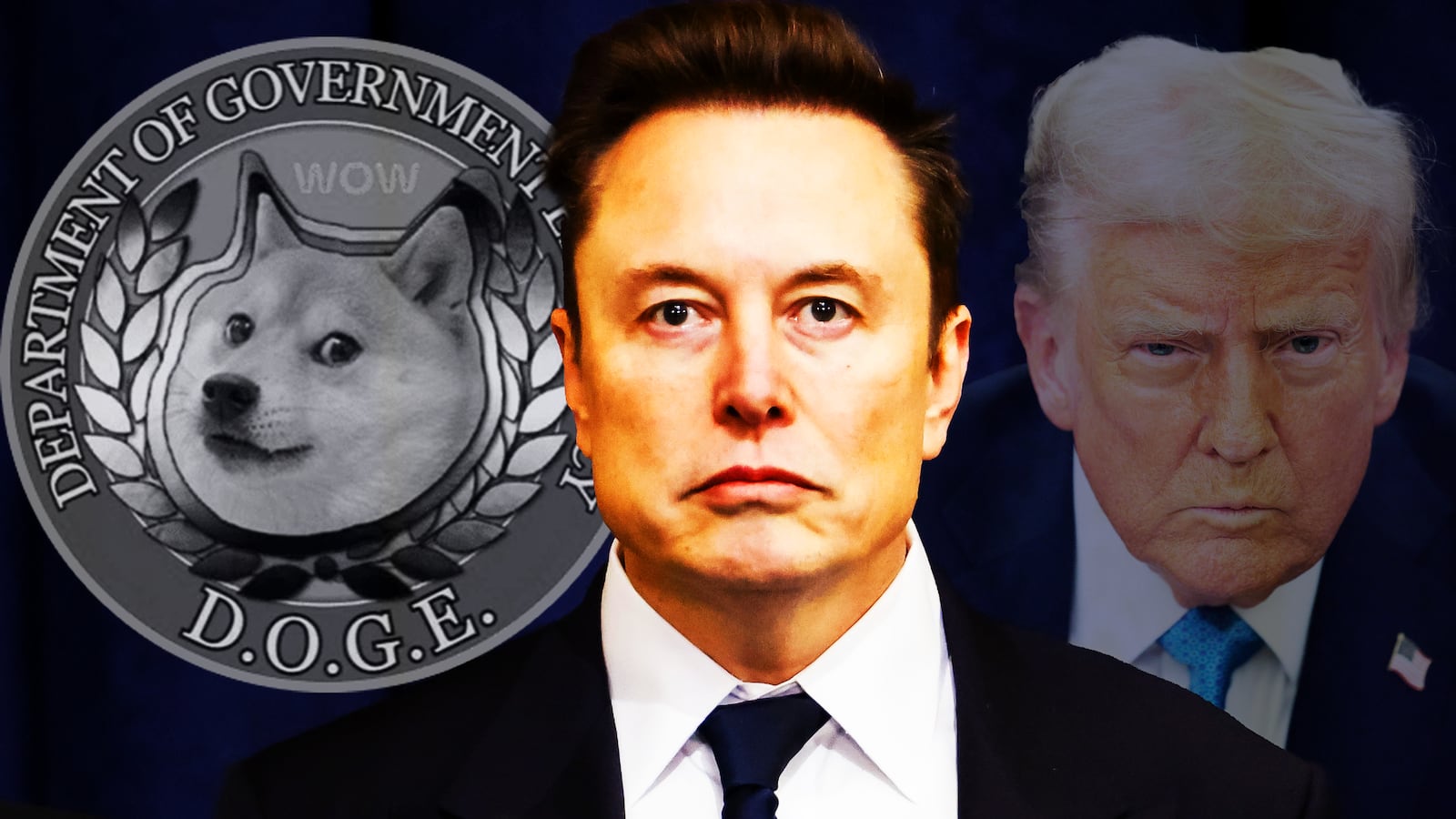 Elon Musk, Donald Trump illustration