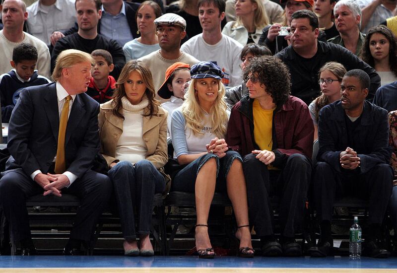 Donald Trump, Melania Trump, Beth Ostrosky, Howard Stern and Chris Rock (Photo by James Devaney/WireImage)