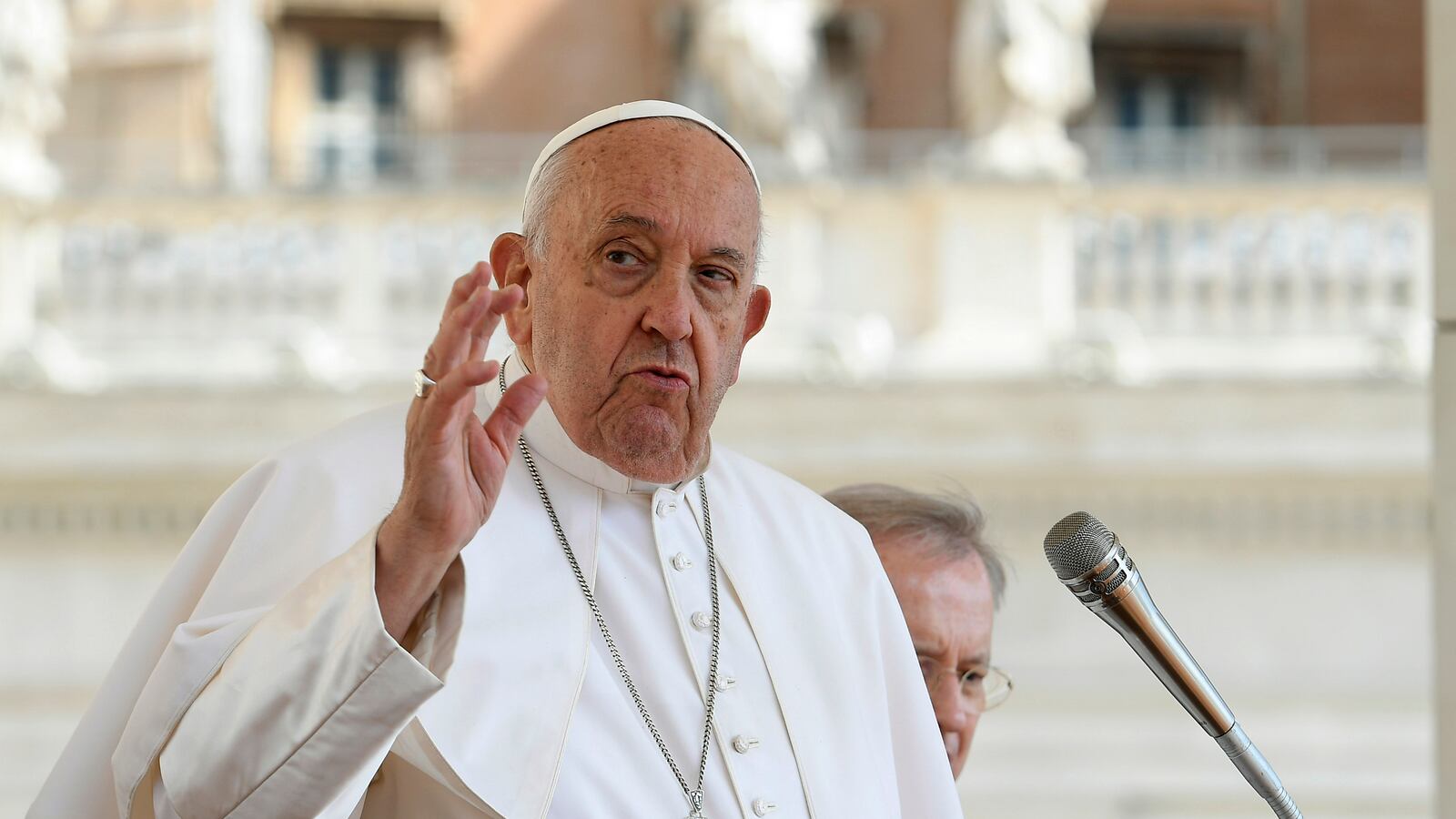 Pope Francis attends his weekly general audience at St. Peter's Square on May 29, 2024 in Vatican City, Vatican.