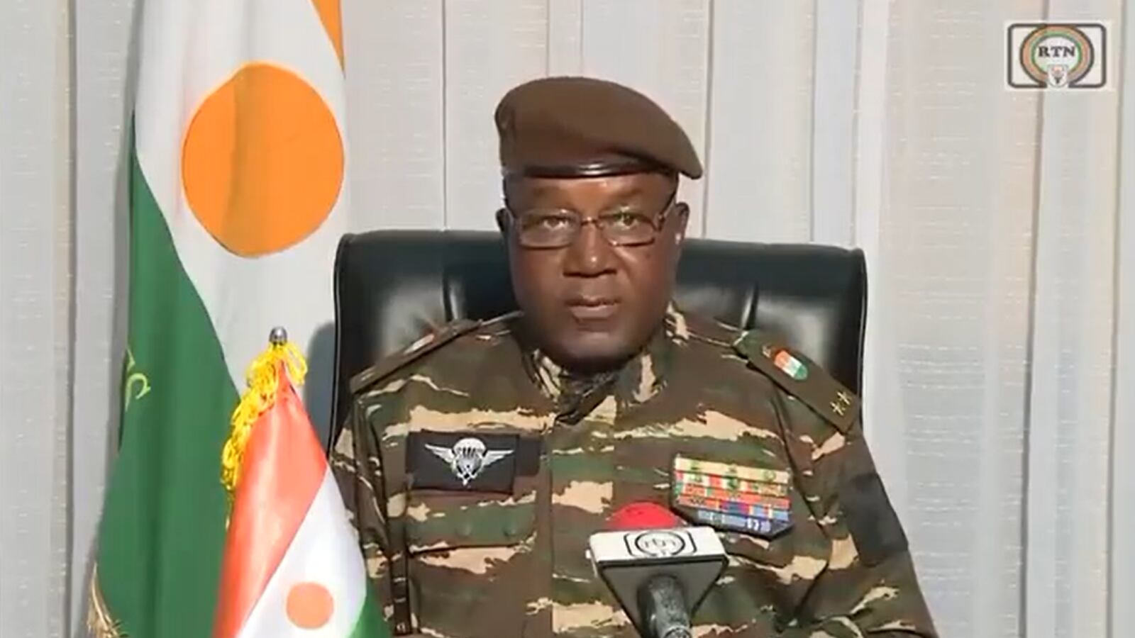 General Abdourahmane Tchiani speaks about the coup in Niger.