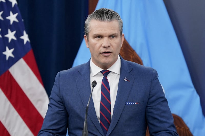 U.S. Secretary of Defense Pete Hegseth holds a briefing amid the U.S.-Israeli conflict with Iran, at the Pentagon in Washington, D.C., U.S., March 2, 2026. REUTERS/Elizabeth Frantz     TPX IMAGES OF THE DAY
