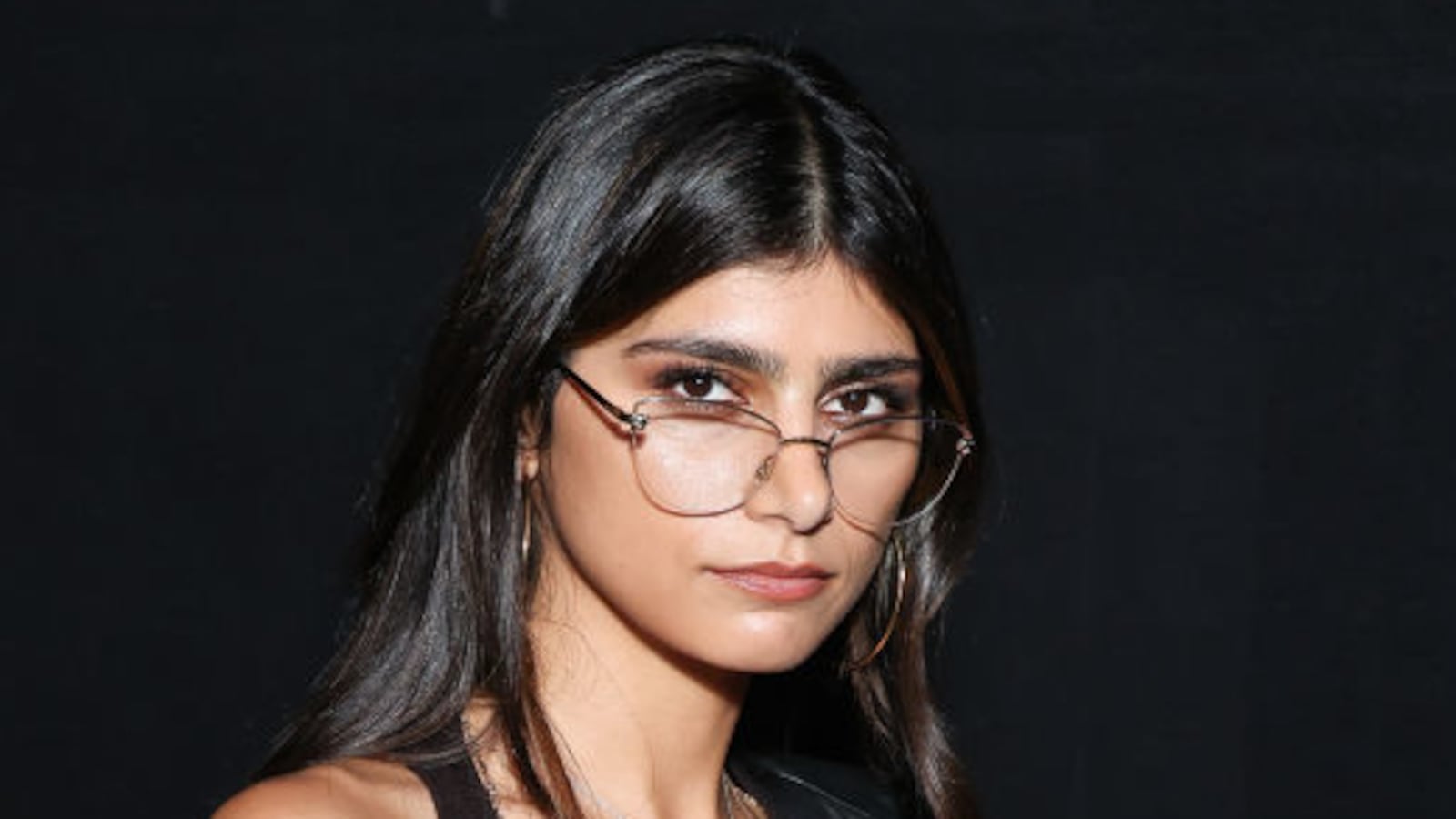 Mia Khalifa attends the Saint Laurent Womenswear Spring/Summer 2024 show as part of Paris Fashion Week on September 26, 2023, in Paris, France.