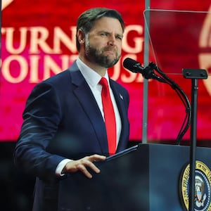 U.S. Vice President JD Vance speaks during a memorial service for slain conservative commentator Charlie Kirk.