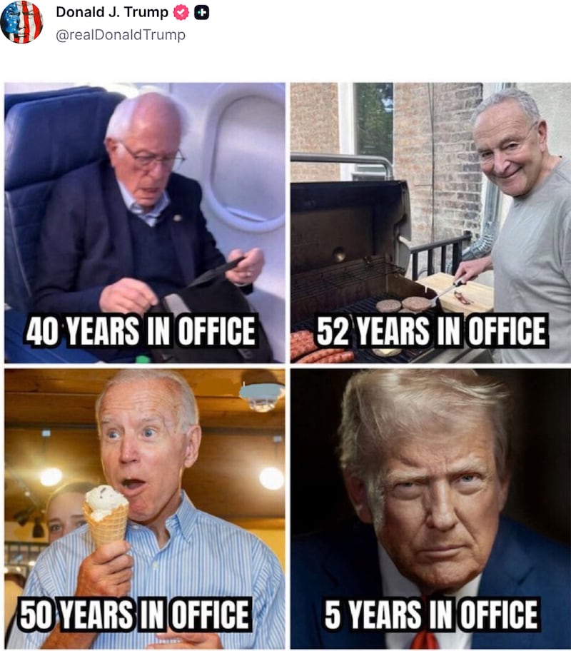 Trump's Truth Social post.