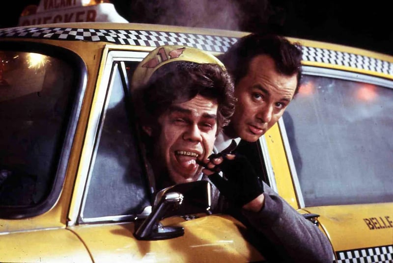 A still from Scrooged with Bill Murray.