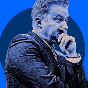 A photo illustration of Roland Gutierrez with his hand over his mouth