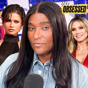 A photo illo illustration of Law Roach, Zendaya, and Heidi Klum for the Obsessed Podcast.