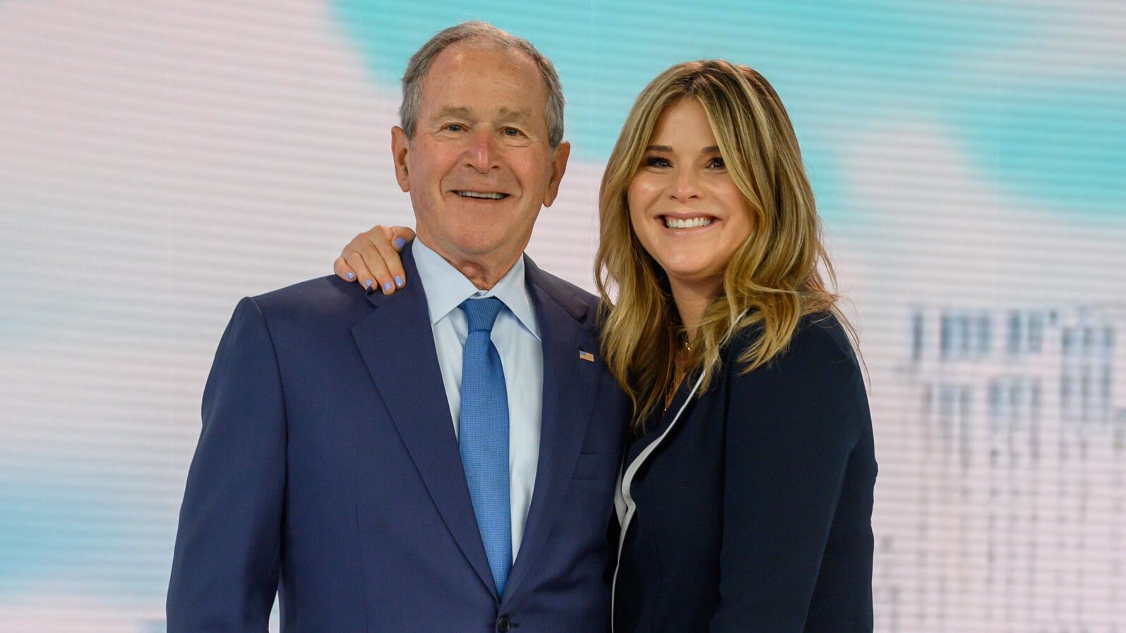 George W. Bush and Jenna Bush Hager in 2021.