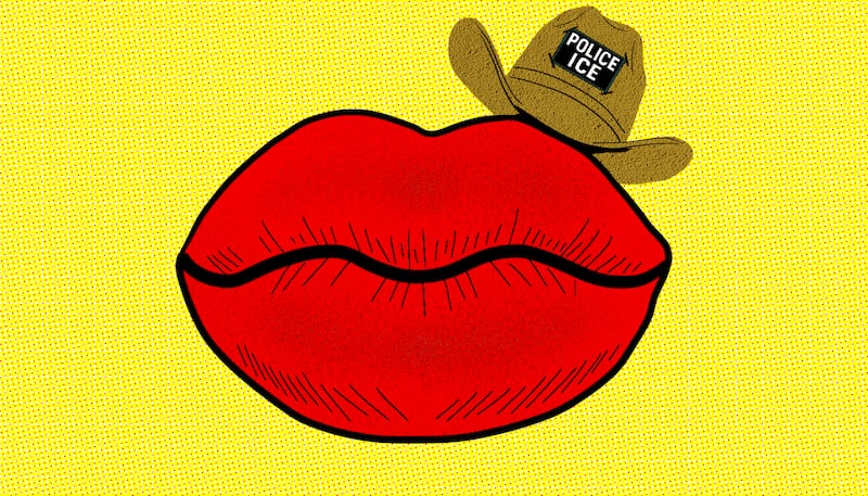 Lipstick, ICE hat illustration