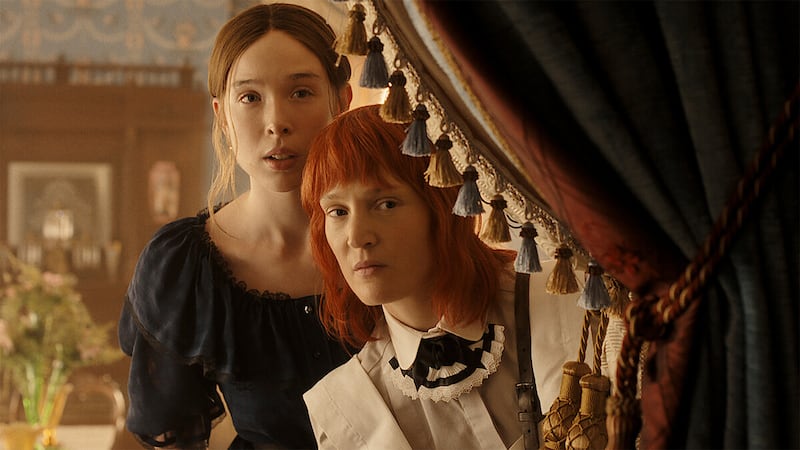 Ella Beatty and Vicky Krieps in Monster: The Lizzie Borden Story.