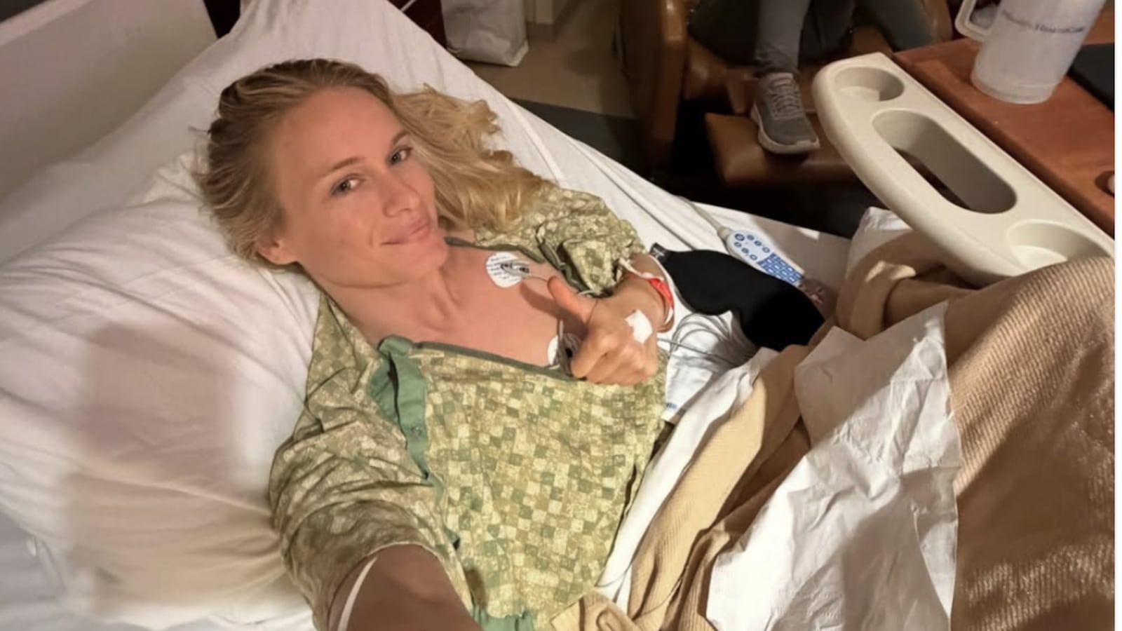 Leven Rambin in a hospital bed, posted to her Instagram on July 13, 2026.