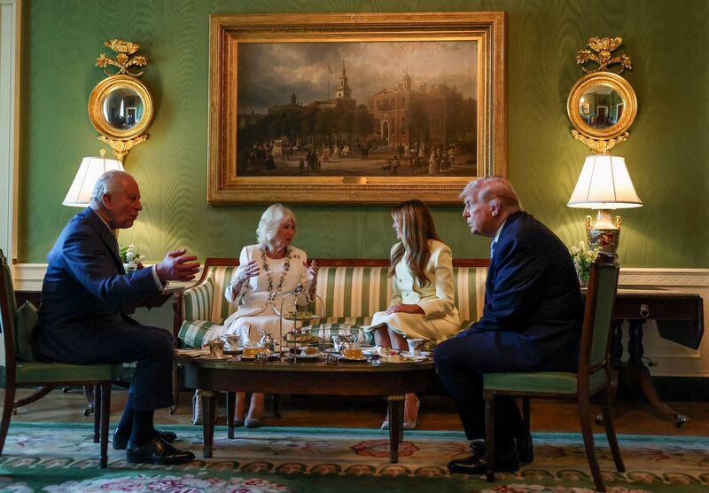 Trump and the first lady hosted King Charles and Queen Camilla for afternoon tea at the White House on Monday, the beginning of the royal couple's four-day state visit.
