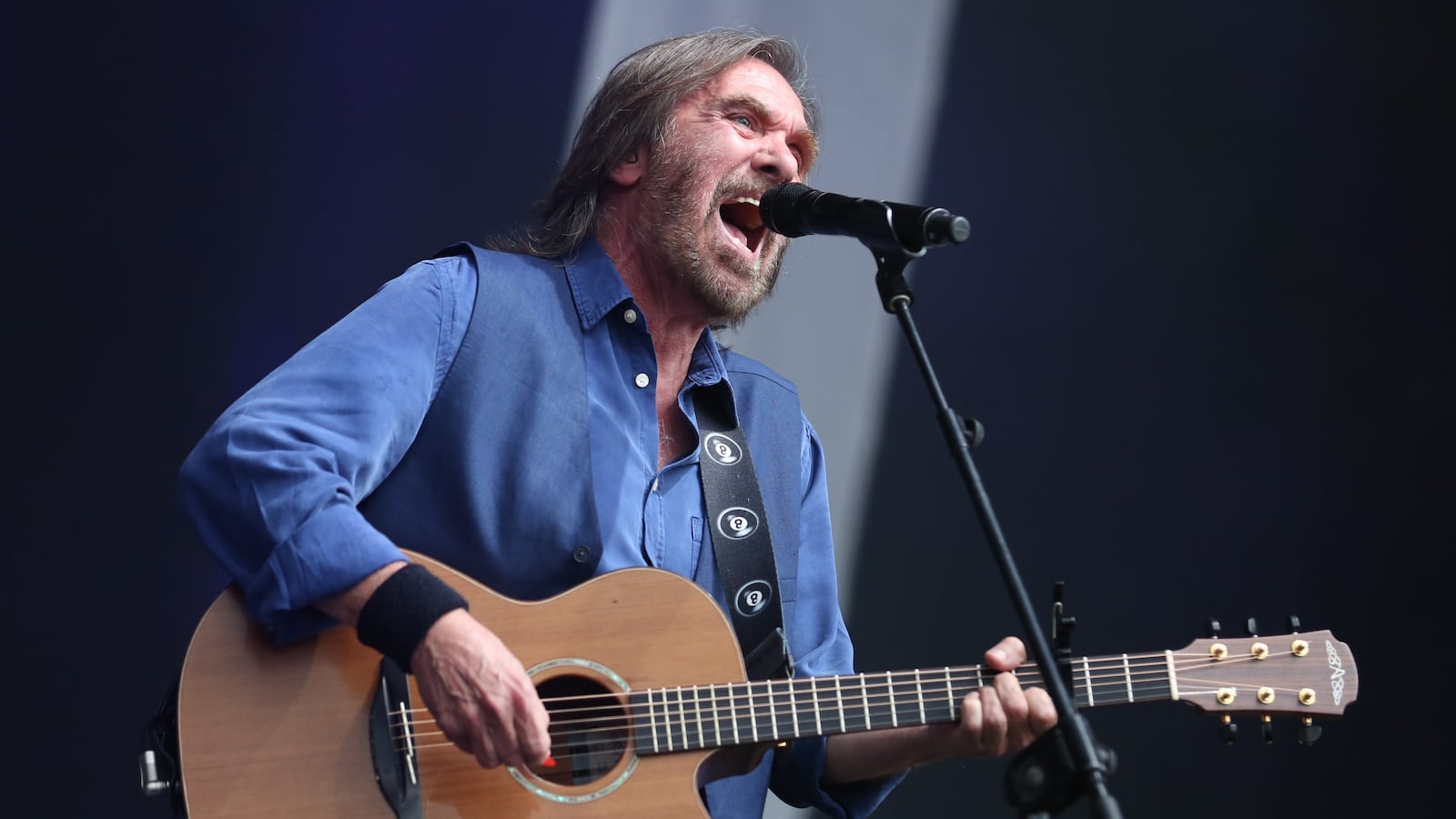 Dennis Locorriere of Dr Hook performs on stage during Punchestown Music Festival at Punchestown Racecourse on July 29, 2017 in Naas, Ireland.