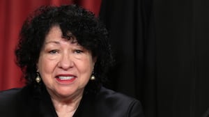 WASHINGTON, DC - OCTOBER 07: United States Supreme Court Associate Justice Sonia Sotomayor poses for an official portrait at the East Conference Room of the Supreme Court building on October 7, 2022 in Washington, DC. The Supreme Court has begun a new term after Associate Justice Ketanji Brown Jackson was officially added to the bench in September.