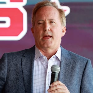 Texas Attorney General Ken Paxton campaigns as a Republican candidate for U.S. Senate at an event on February 28, 2026 in Fort Worth, Texas.