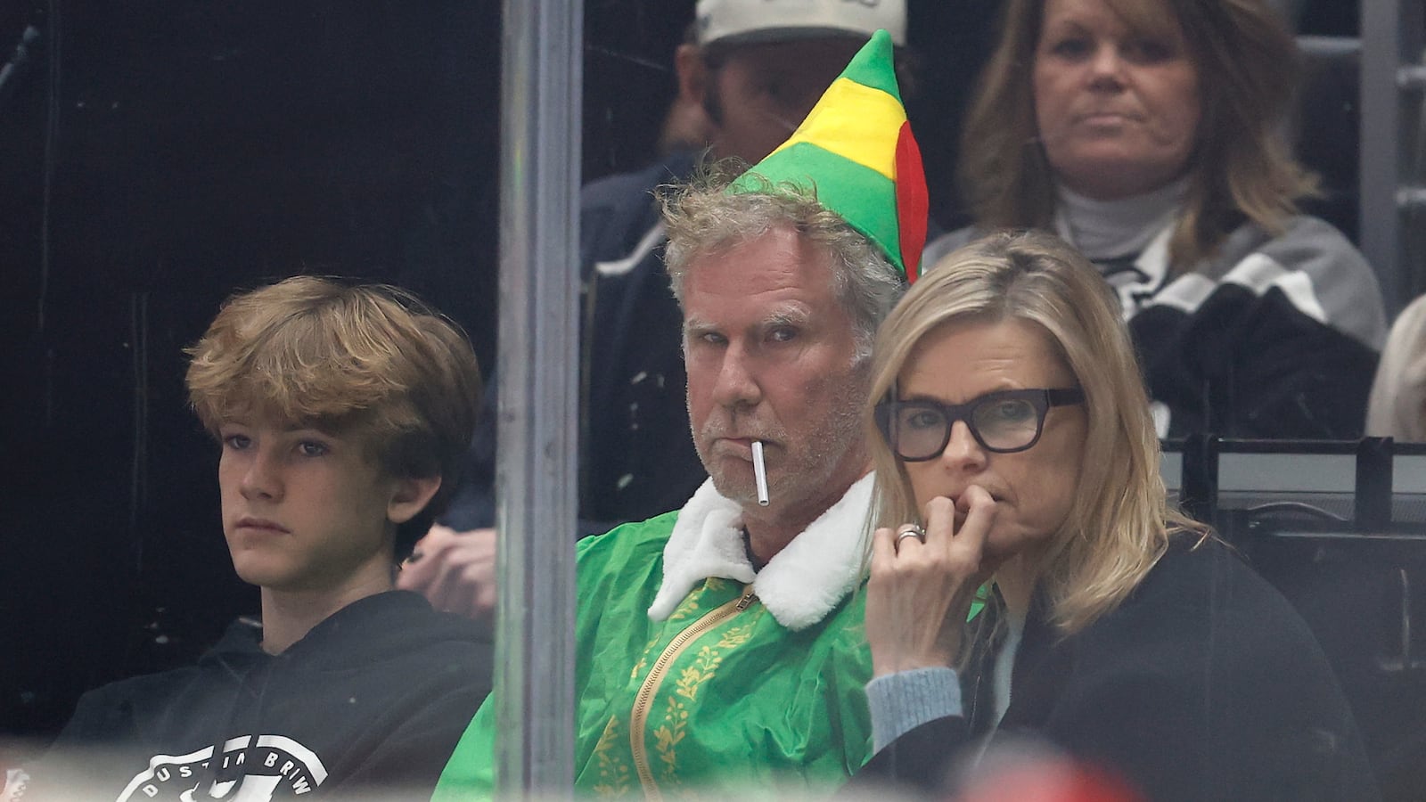 LOS ANGELES, CALIFORNIA - DECEMBER 29: Will Ferrell attends a game between the Philadelphia Flyers and the xin the second period at Crypto.com Arena on December 29, 2024 in Los Angeles, California. (Photo by Ronald Martinez/Getty Images)