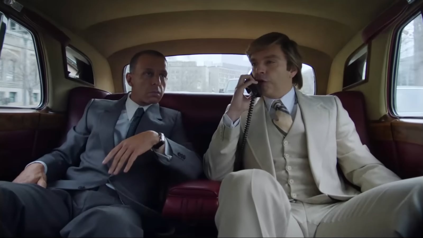 Jeremy Strong and Sebastian Stan in “The Apprentice.”