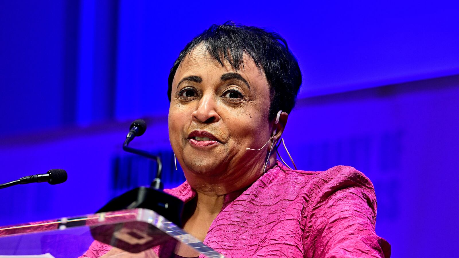 WASHINGTON, DC - AUGUST 23: The Librarian of Congress, Dr. Carla Hayden, welcomes guests to the National Book Festival Opening Celebration at The Library of Congress on August 23, 2024 in Washington, DC. (Photo by Shannon Finney/Getty Images)
