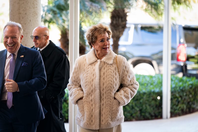 U.S. Secretary of Education Linda McMahon arrives at Mar-a-Lago on February 1, 2026 in Palm Beach, Florida.