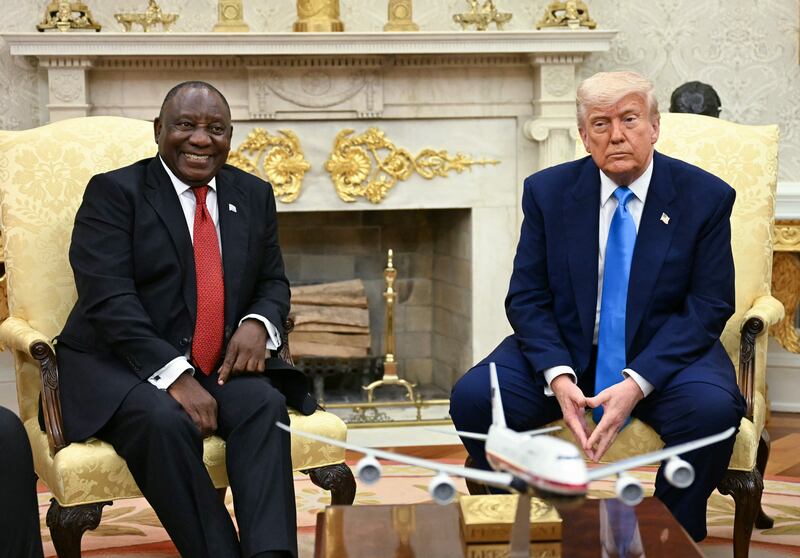 US President Donald Trump meets with South African President Cyril Ramaphosa in the Oval Office of the White House in Washington, DC, on May 21, 2025.