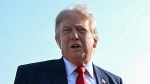 US President Donald Trump speaks to the press before he boards Air Force One for his first flight aboard the Boeing 747-8 that Qatar gifted the United States to use for executive travel, at Joint Base Andrews, in Maryland, July 1, 2026. President Trump is traveling to Medora, North Dakota to participate in the Theodore Roosevelt Presidential Library Opening Ceremony. (Photo by SAUL LOEB / AFP via Getty Images)