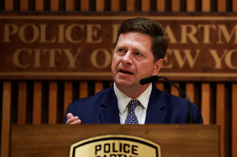 Jay Clayton, U.S. Attorney for the Southern District of New York speaks during a press conference at the New York Police Department headquarters following the arrest of suspects charged with igniting IEDs near Gracie Mansion, the home of New York City Mayor Zohran Mamdani, in New York City, U.S., March 9, 2026.