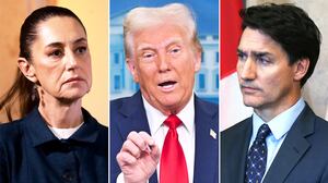 Claudia Sheinbaum, Donald Trump, and Justin Trudeau.