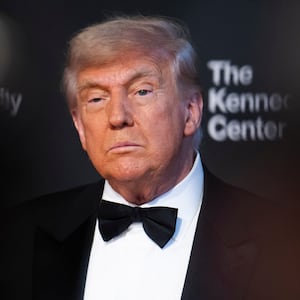 WASHINGTON, DC - JUNE 11: President Donald Trump and First Lady Melania Trump arrive for a showing of Les Misérables at the Kennedy Center on June 11, 2025 in Washington, DC. (Photo by Craig Hudson For The Washington Post via Getty Images)