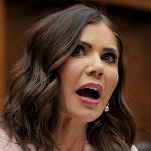 Secretary of Homeland Security Kristi Noem was confronted about her rumored affair with Corey Lewandowski in a hearing on Capitol Hill on March 4.