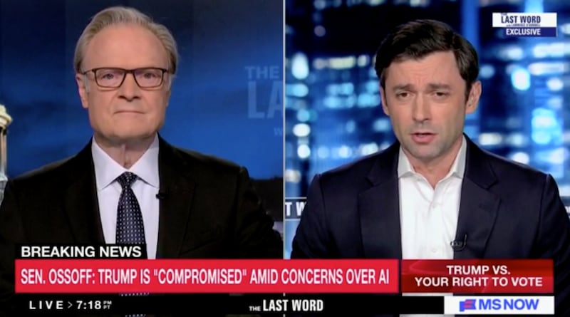 Lawrence O'Donnell interviews Jon Ossoff over Trump's AI claims.