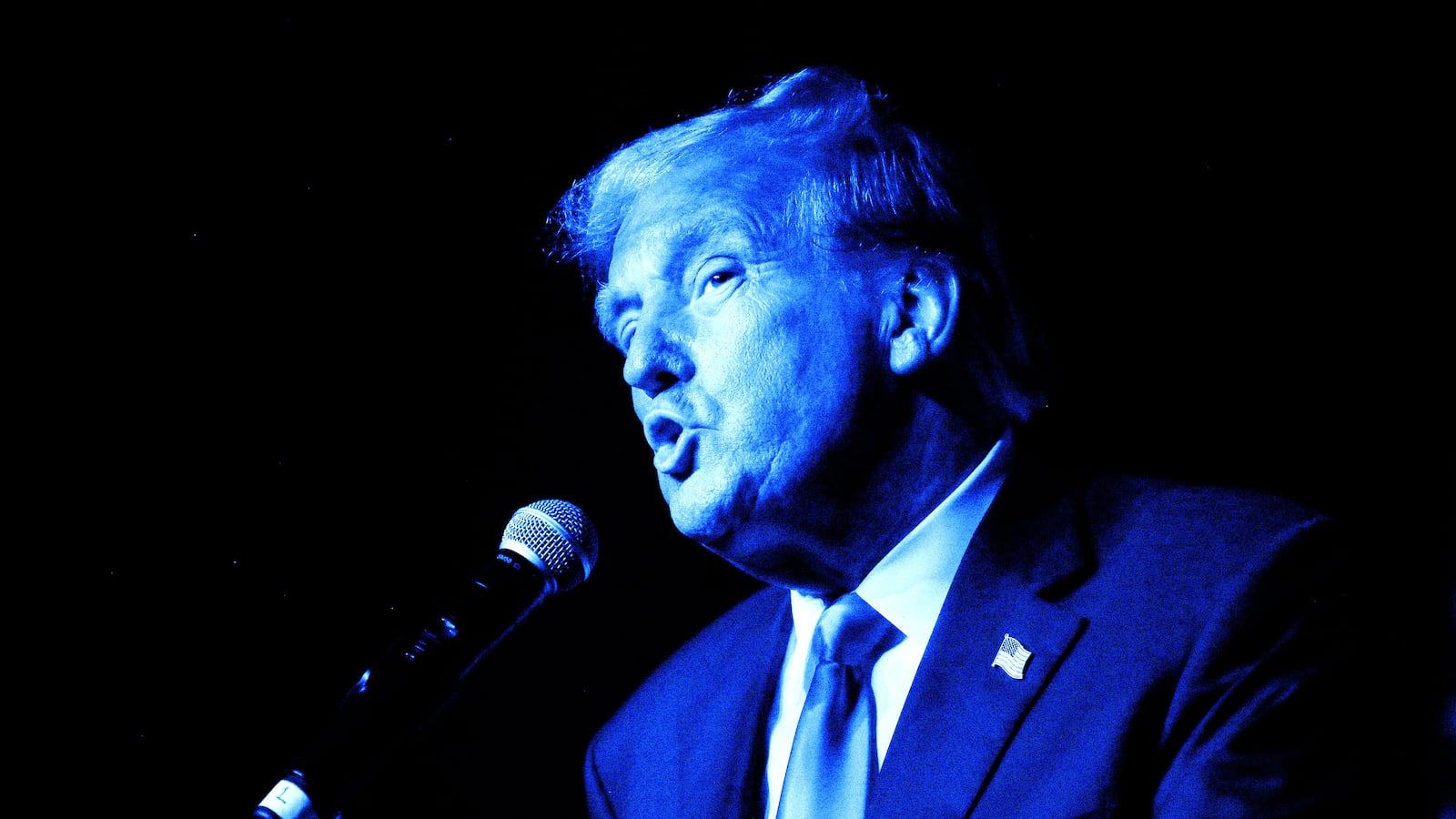 An illustration that includes a photo of former U.S. President Donald Trump