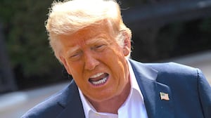 President Donald Trump speaks to the press before boarding Marine One on the South Lawn of the White House in Washington, D.C., on July 11, 2025.