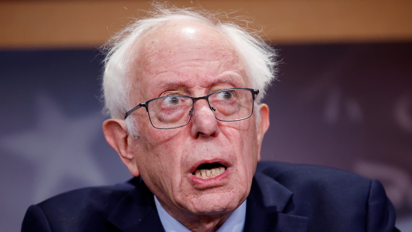 Senator Bernie Sanders speaks at a news conference on restricting arms sales to Israel at the U.S. Capitol on November 19, 2024.