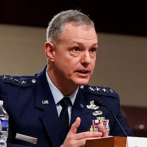 U.S. Air Force General Alexus Grynkewich, commander of the U.S. European Command and NATO Supreme Allied Commander Europe (SACEUR) and U.S. Air Force General Randall Reed, commander of the U.S. Transportation Command, testify before a Senate Armed Services Committee hearing on the "posture of the U.S. European Command and U.S. Transportation Command in review of the Defense Authorization Request", on Capitol Hill in Washington, D.C., U.S., March 12, 2026. REUTERS/Elizabeth Frantz