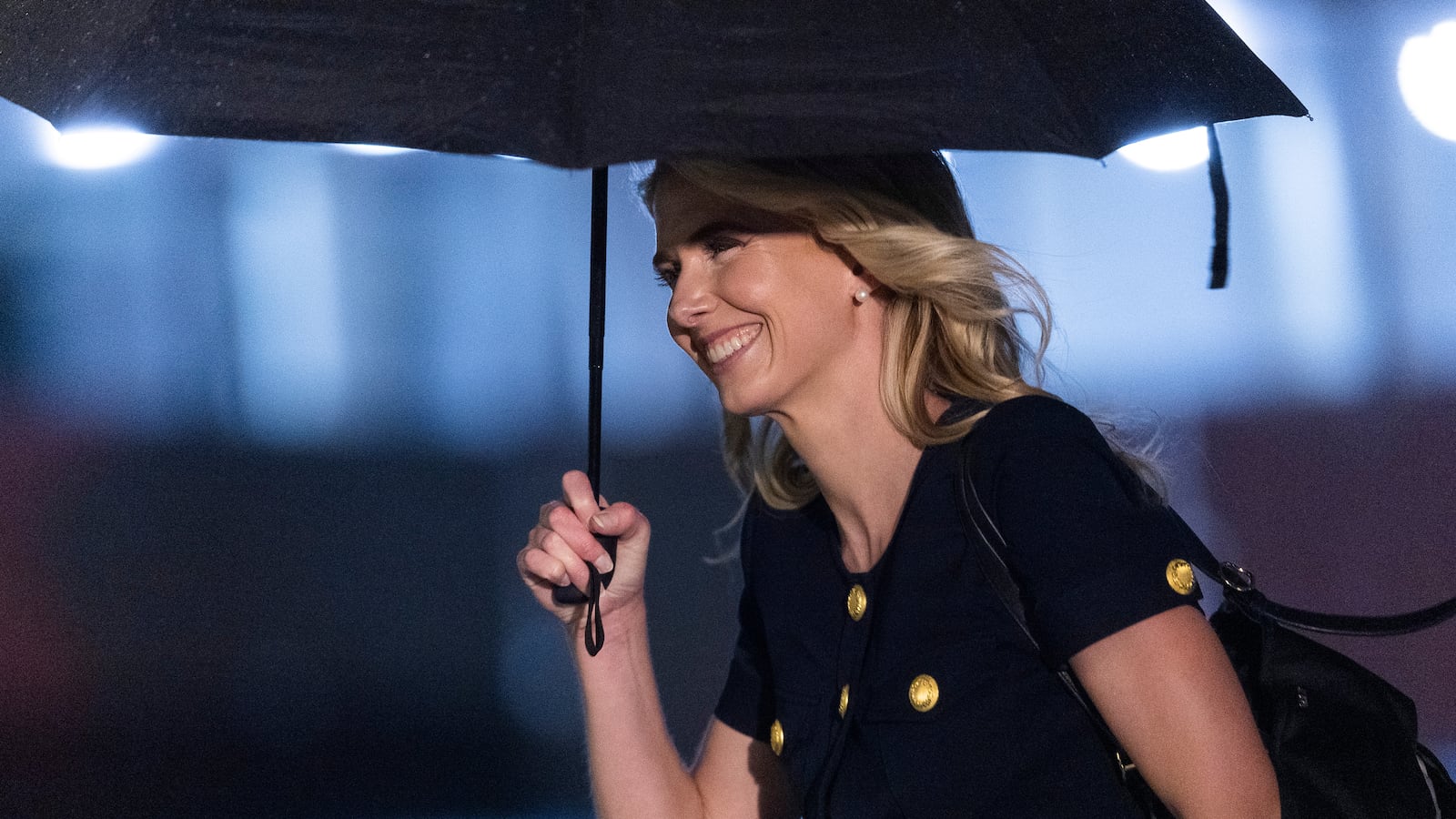 WASHINGTON, DC - SEPTEMBER 23: U.S. President Donald Trump's executive assistant Natalie Harp disembarks from Marine One on the helipad on the south lawn of the White House on September 23, 2026 in Washington, DC. President Trump returned from New York City, where he attended the United Nations General Assembly. (Photo by Finn Gomez/Getty Images)