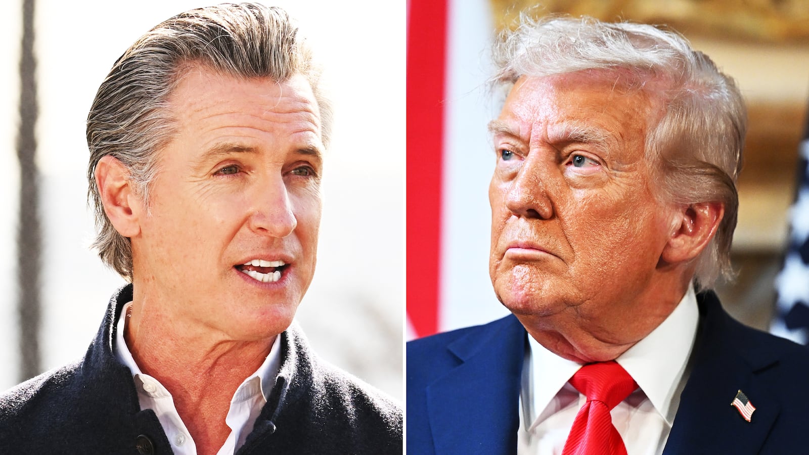 Gavin Newsom and Donald Trump.