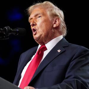WEST PALM BEACH, FL - NOVEMBER 6: Republican presidential candidate Donald Trump addresses the crowd during an election night party at the Palm Beach County Convention Center in West Palm Beach, Florida on November 6, 2024. (Photo by Jabin Botsford/The Washington Post via Getty Images)