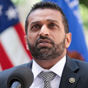 Kash Patel speaks during a press conference on May 07, 2025 in Washington, DC.